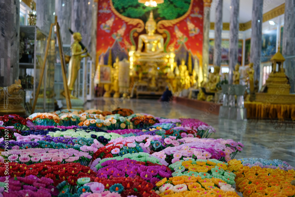 flower candle for making worship merit to buddha