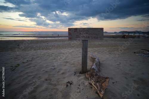 beach and sign board 