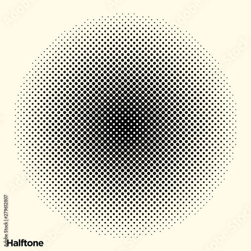 Halftone circles, halftone dot pattern