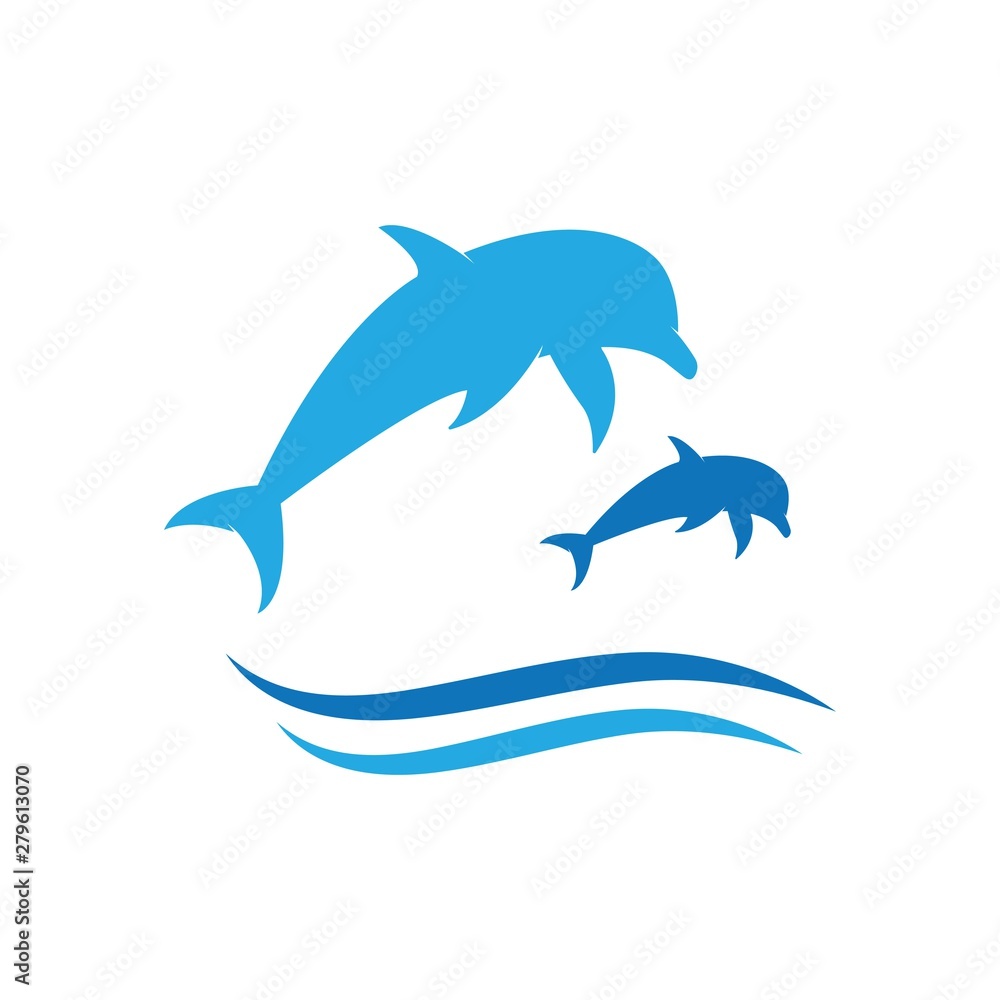 Obraz premium Dolphin logo icon vector template