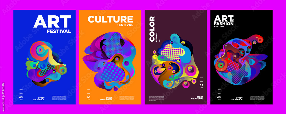 Art, Culture, and Fashion Colorful Illustration Poster. Abstract Illustration for festival, exhibition, event, website, landing page, promotion, flyer, digital and print.