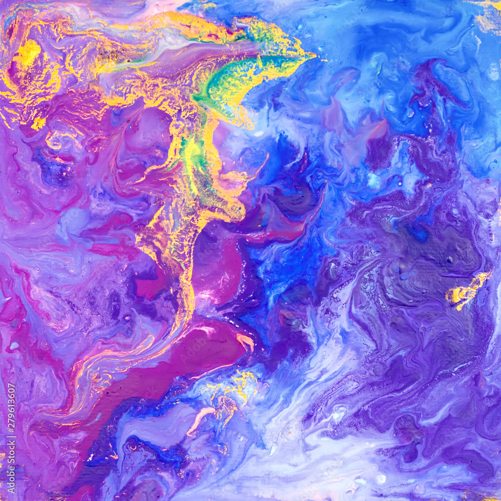 Liquid art painting, abstract colorful background with color splash and paints, modern art