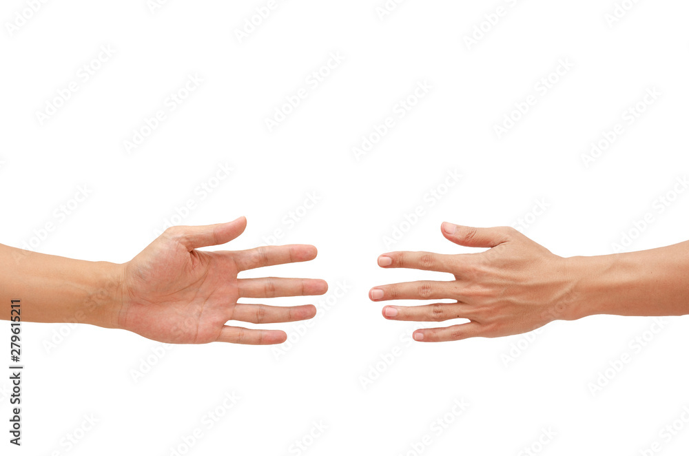 Man's hand showing a game Rock-paper-scissors.