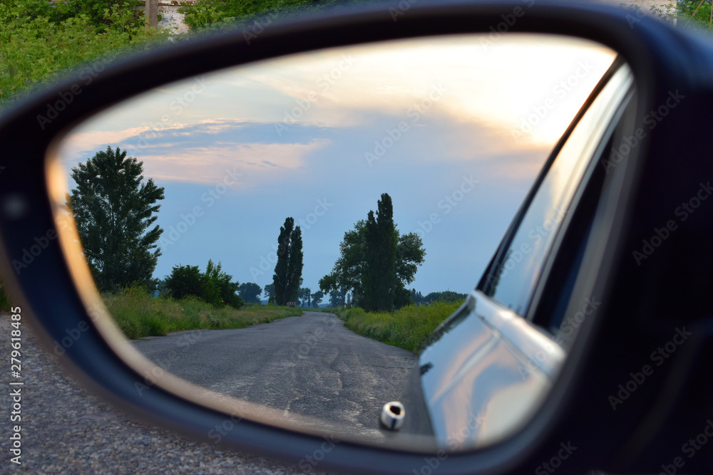 Country road  in mirror image