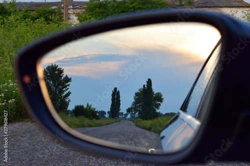 Country road in mirror image