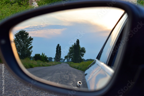 Country road in mirror image