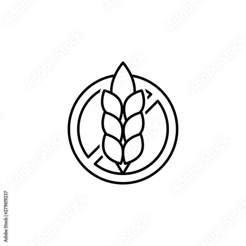 gluten outline icon. Elements of diet and nutrition illustration icon. Signs and symbol collection icon for websites, web design, mobile app, UI, UX