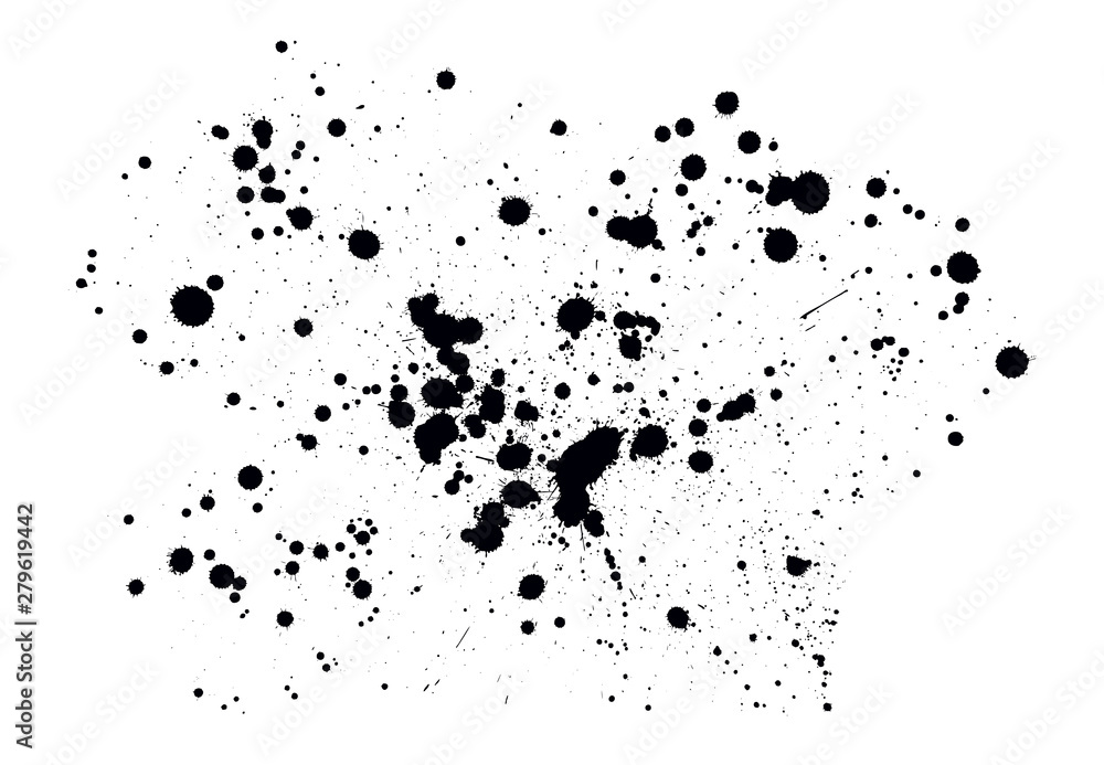 Ink drop splats isolated on white background Ink drop splats isolated on white background