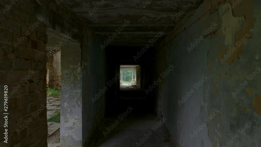 Destroyed and abandoned building, point of view Destroyed and abandoned building, point of view