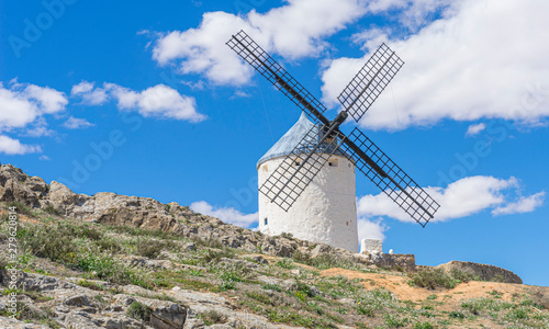 Tourism, Ancient and majestic medieval castle. Town of Consuegra in the province of Toledo, Spain