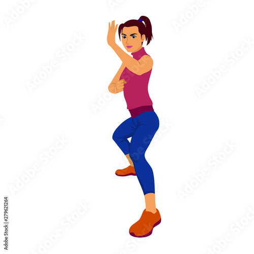 Vector of Silat Martial Arts from Indonesia - Pose 6 - Casual Clothes