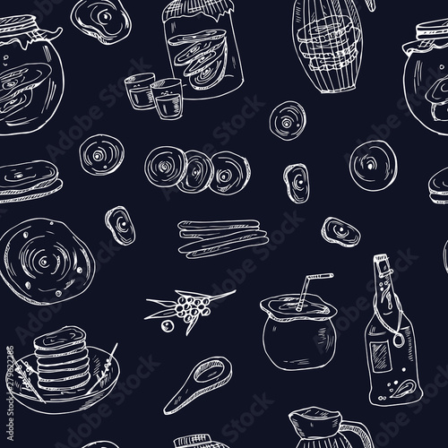 Kombucha homemade tea collection. Vector hand drawn illustration