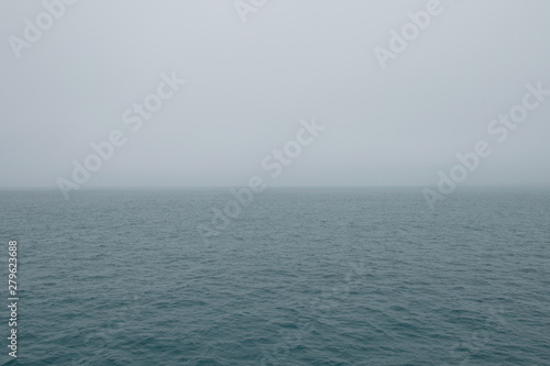 Mist over the Mediterranean sea, Malaga, Spain