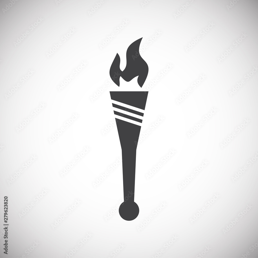 Obraz premium Torch icon on background for graphic and web design. Simple illustration. Internet concept symbol for website button or mobile app.