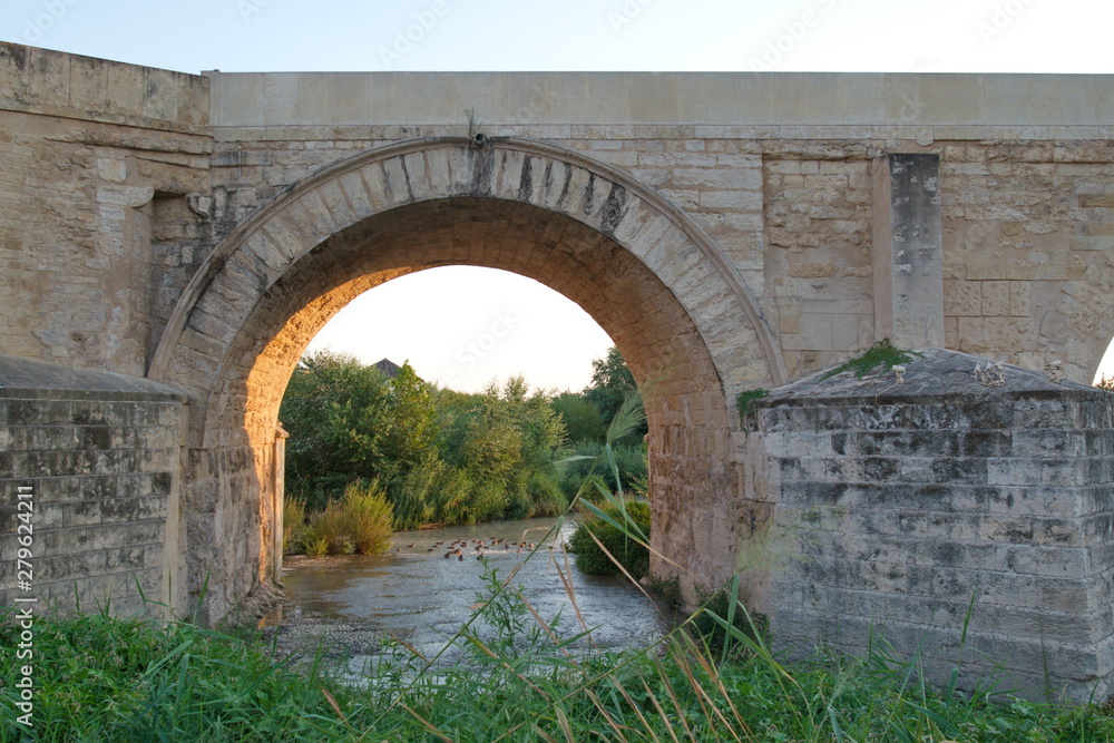 Under The Roman bridge of Cordoba, Spain.