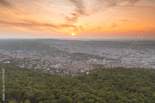 Sonnenuntergang über Stuttgart vom Stuttgarter Fernsehturm