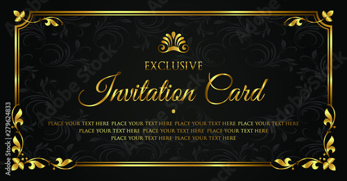 Black and gold exclusive invitation card design