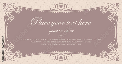Invitation card template in vintage style