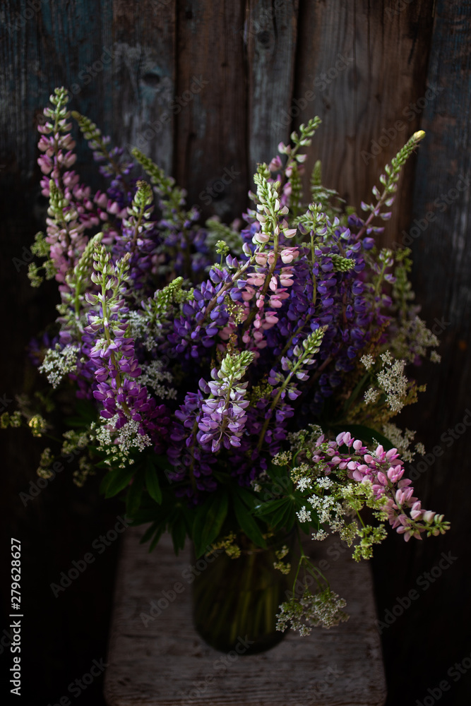 bouquet of wild lupins