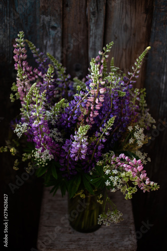 bouquet of wild lupins
