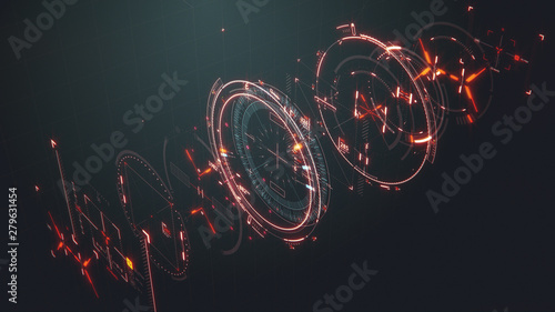 Futuristic HUD sights battle interface elements