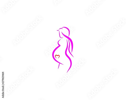 beauty pregnant women vector icon template