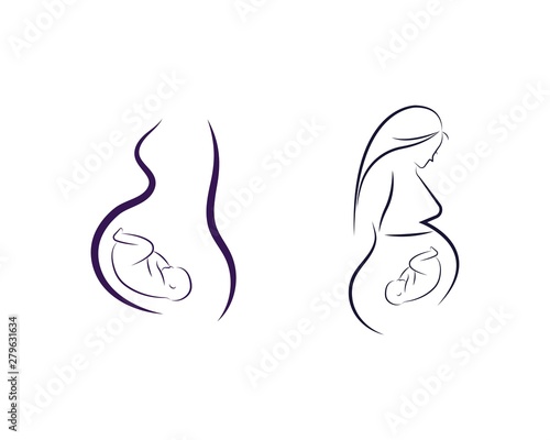 beauty pregnant women vector icon template