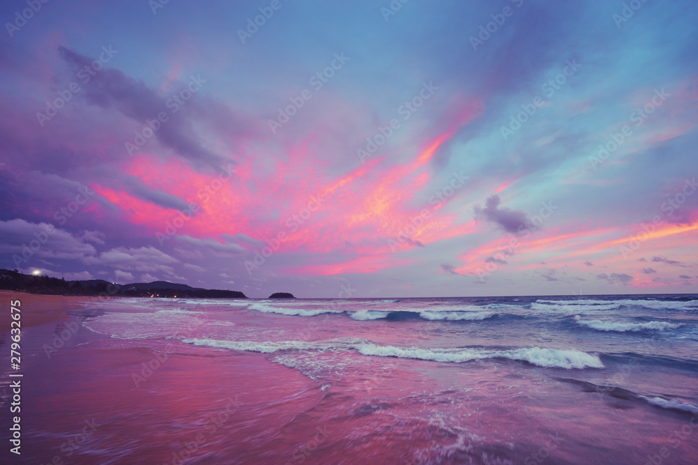 Beautiful landscape. Sunset on the sea shore. Beautiful landscape. Sunset on the sea shore.