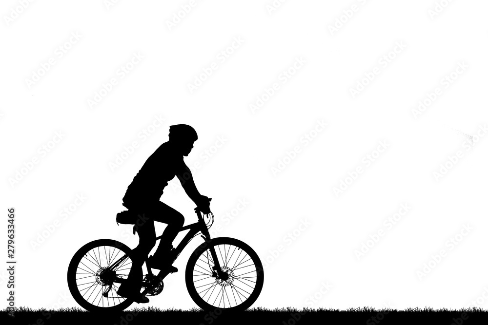 Fototapeta premium Cycling Silhouette on white background