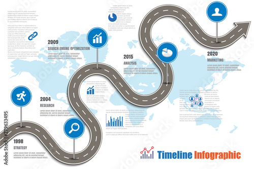 Business road map timeline infographic icons designed for abstract background template milestone element modern diagram process technology digital marketing data presentation chart Vector illustration