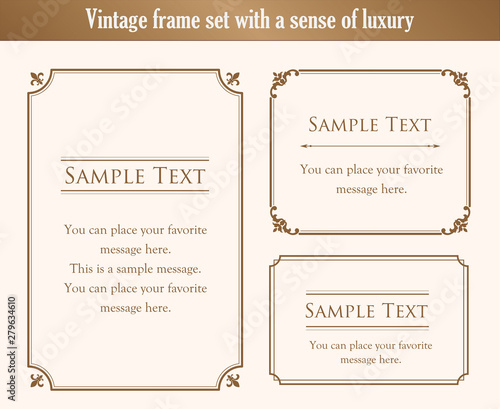アンティークフレーム　ゴージャスで高級感のあるフレームテンプレート　ビンテージ風　レトロ調　装飾素材