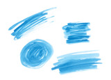 Watercolor stains. Watercolor strokes. Set of brush strokes. Isolated watercolor brush strokes.