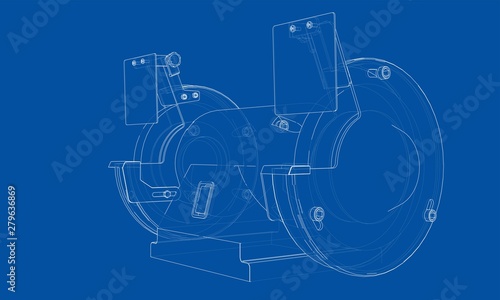 Outline electric grindstone vector