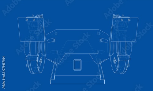Outline electric grindstone vector