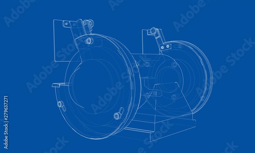Outline electric grindstone vector