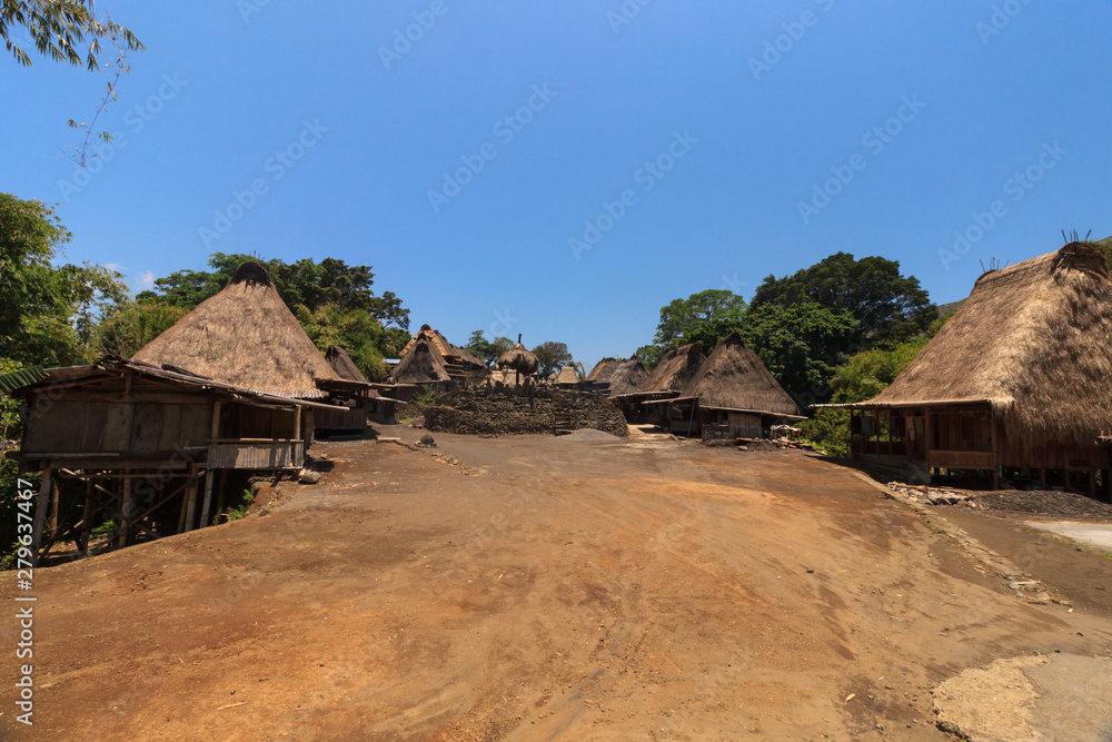 Fototapeta premium Bena traditional village, near Bajawa, Flores, Indonesia