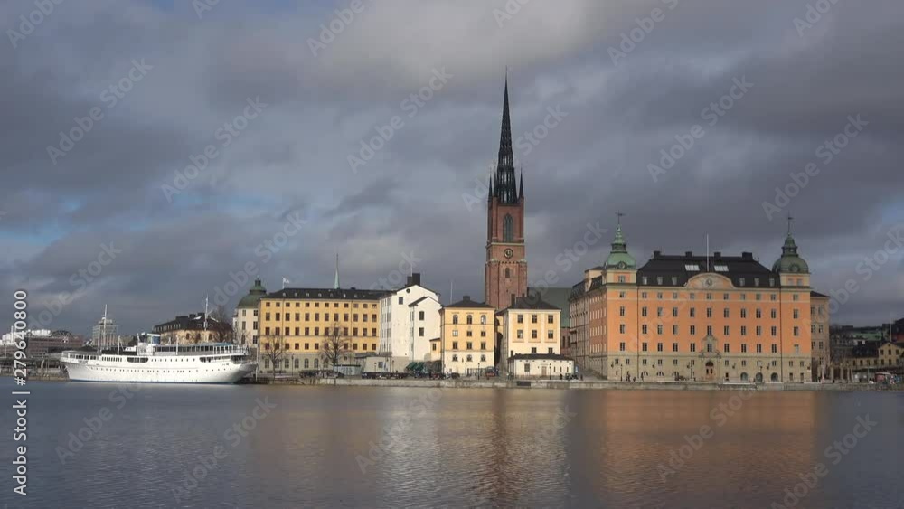 Riddarholmen island (Knightly island), cloudy March day. Stockholm, Sweden Riddarholmen island (Knightly island), cloudy March day. Stockholm, Sweden
