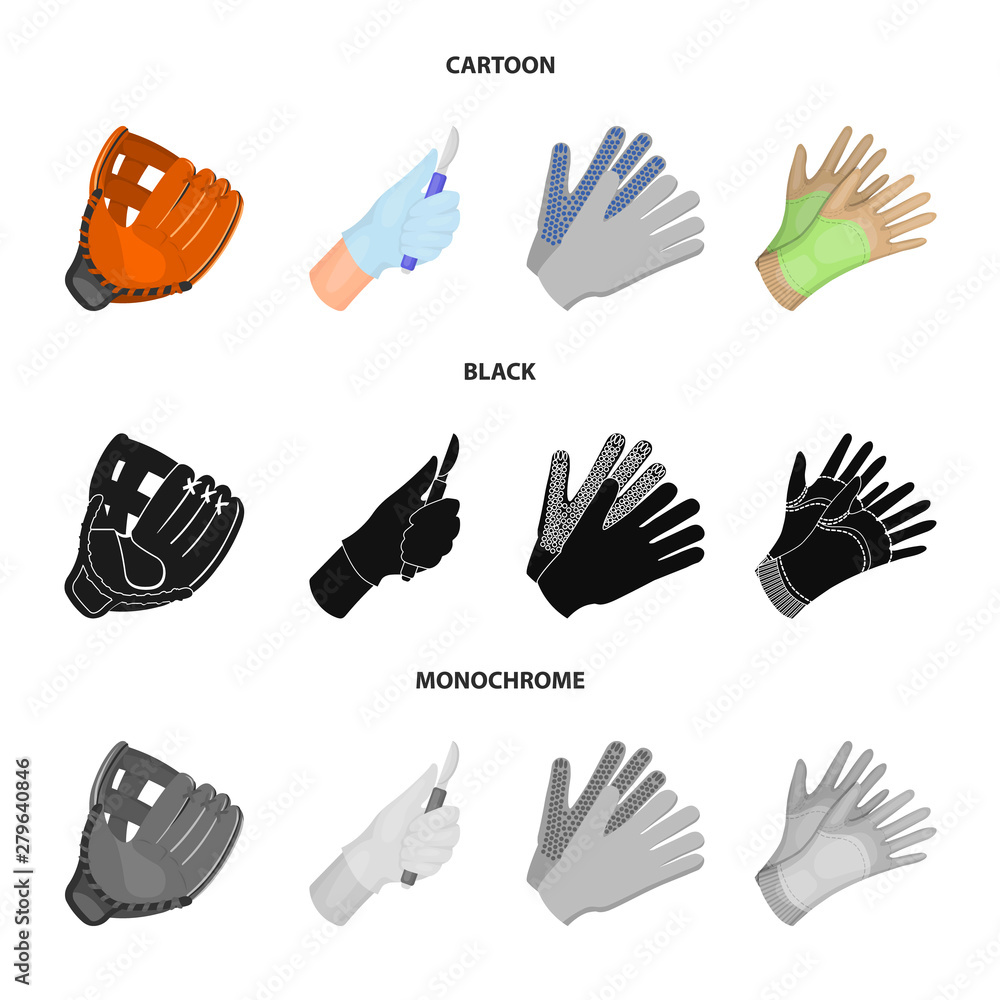Fototapeta premium Vector illustration of knitted and keeper sign. Collection of knitted and hand stock vector illustration.