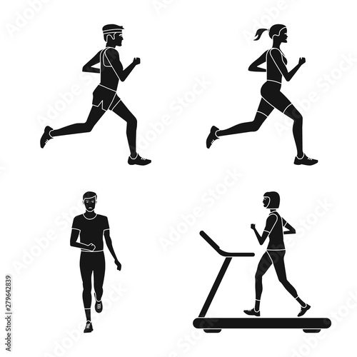 Vector illustration of health and fitness icon. Collection of health and sprint stock vector illustration.