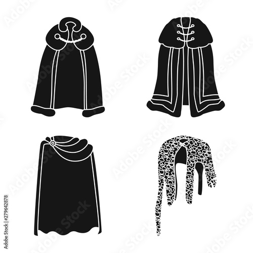 Vector design of fabric and garment logo. Collection of fabric and clothes vector icon for stock.