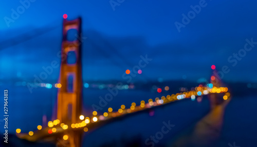 фотография Abstract defocused view of San Francisco's Golden Gate Bridge