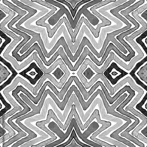 Black and white Geometric Watercolor. Creative Sea