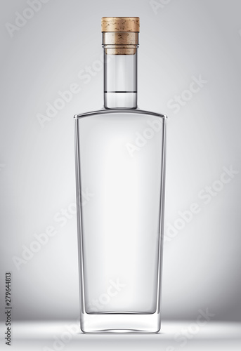 Glass bottle mockup. With cork version. 