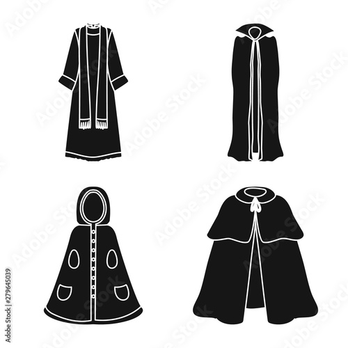 Vector design of fabric and garment icon. Set of fabric and clothes stock symbol for web.