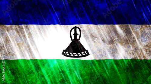Lesotho Flag Grunge