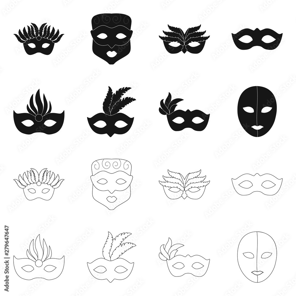 Isolated object of luxury and celebration symbol. Collection of luxury and hide stock vector illustration. Isolated object of luxury and celebration symbol. Collection of luxury and hide stock vector illustration.
