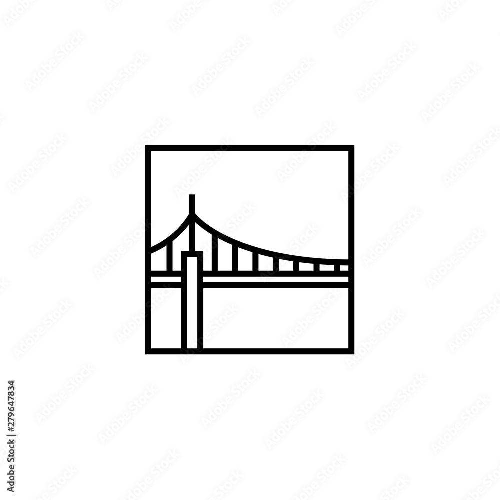 bridge square logo vector icon illustration line outline monoline bridge square logo vector icon illustration line outline monoline