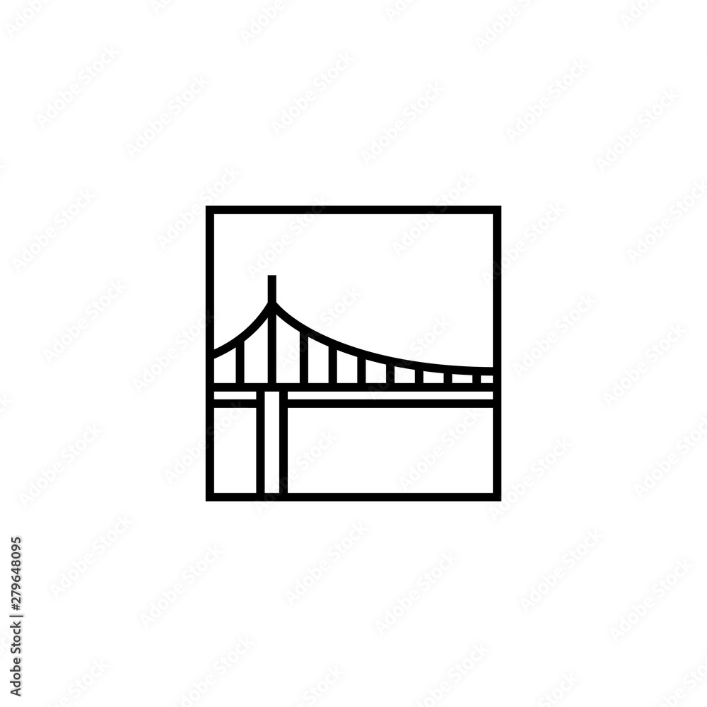 bridge square logo vector icon illustration line outline monoline bridge square logo vector icon illustration line outline monoline