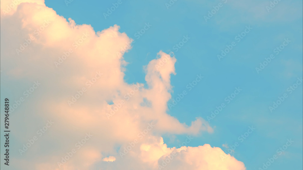 Beautiful blue pastel sky with clouds background.Sky clouds.Sky with clouds weather nature cloud blue.Blue sky with clouds and sun.