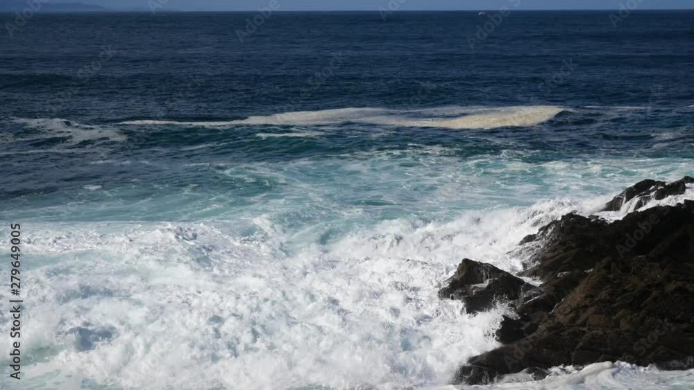 Wild Atlantic Ocean Coast with Rocks and Sand of Nordic Style Nature Environment at the North of Spain Wild Atlantic Ocean Coast with Rocks and Sand of Nordic Style Nature Environment at the North of Spain